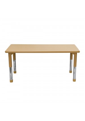 AS WE GROW® Maple Tan Rectangular Adjustable Table - 24" x 48"