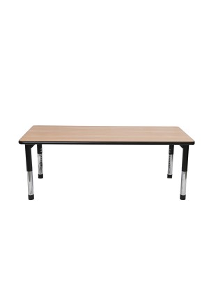 AS WE GROW® Oak Black Rectangular Adjustable Table - 30" x 60"
