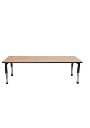 AS WE GROW® Oak Black Rectangular Adjustable Table - 30" x 72"