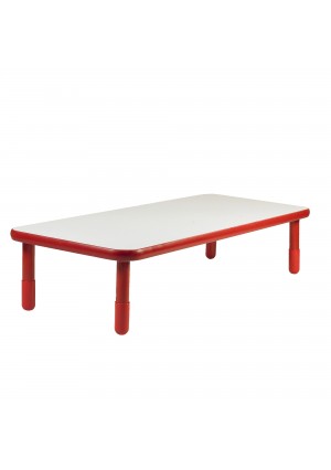 BASELINE® 72" x 30" Rectangular Table - Candy Apple Red with 16" Legs