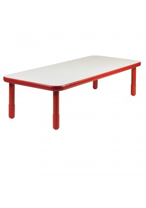 BASELINE® 72" x 30" Rectangular Table - Candy Apple Red with 18" Legs