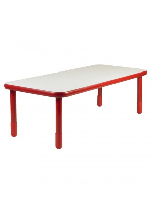 BASELINE® 72" x 30" Rectangular Table - Candy Apple Red with 22" Legs