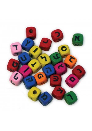 Colored Wood Aleph Bais Beads