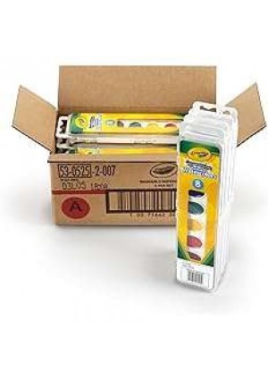 Crayola Washable Watercolors – 8 Color Set with Brush – Non-Toxic, Bold Colors for Kids, Classrooms & Crafts