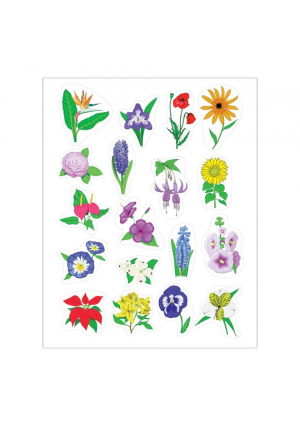 Die‑Cut Flower Stickers – 25 Sheets / 450 Stickers