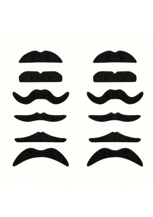 Black Mustache Stickers 12 pk – Fun Novelty Stickers for Crafts, Parties, Classrooms & DIY Projects
