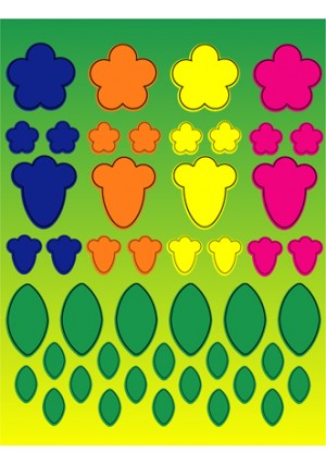 Stickers – Floral Shapes, 25 sheets