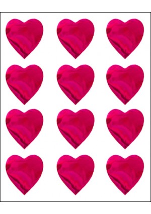 Foil Heart Stickers, 25 Sheets - Red 