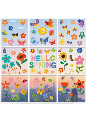 86pcs Hello Spring- Summer Window Clings