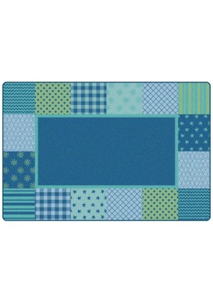KIDSoft Pattern Blocks - Blue, TRANQUIL, BLUE, 6ft x 9ft Rectangle