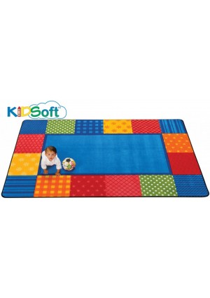 KIDSoft Pattern Blocks - Primary, PRIMARY, MULTI, 6ft x 9ft Rectangle