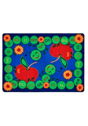 ABC Caterpillar, PRIMARY, BLUE, 4ft 5in x 5ft 10in Rectangle