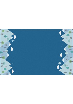 KIDSoft Tranquil Mountain - Blue, TRANQUIL, BLUE, 7ft 6in x 12ft Rectangle