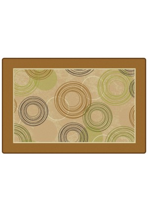 KIDSoft Raindrop Ripples - Brown, NATURE, BROWN, 6ft x 9ft Rectangle