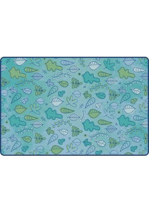 KIDSoft Falling Leaves - Blue, TRANQUIL, BLUE, 7ft 6in x 12ft Rectangle