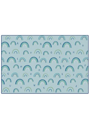 KIDSoft Rainbows Literacy - Blue, TRANQUIL, LIGHT BLUE, 6ft x 9ft Rectangle