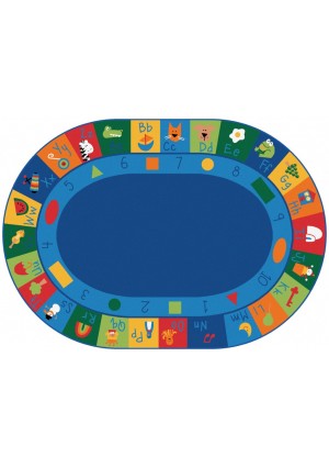 Learning Blocks, PRIMARY, MULTI, 8ft 3in x 11ft 8in Oval