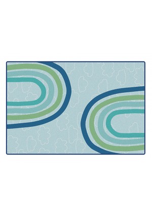 KIDSoft Large Rainbows - Green, TRANQUIL, GREEN, 6ft x 9ft Rectangle