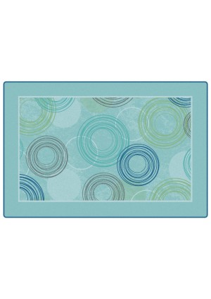 KIDSoft Raindrop Ripples - Blue, TRANQUIL, BLUE, 6ft x 9ft Rectangle