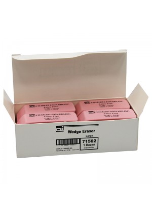 Pink Erasers, Pack of 12 – Synthetic Latex-Free Wedge Shape for School, Office & Art Use