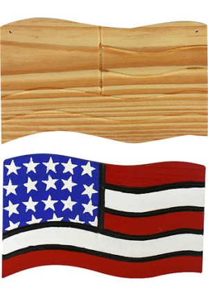 Engraved Flag Door Hanger, 6"