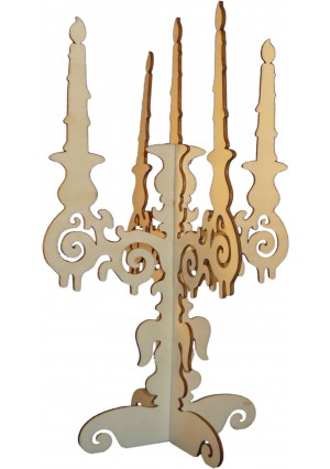 Wooden Candelabra 