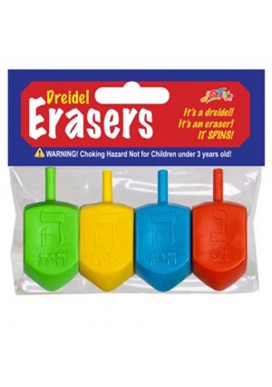 Dreidel Erasers 4/PK