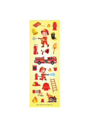 Fire Themed Die-Cut Stickers | Firefighter, Flames & Fire Truck Stickers for Crafts