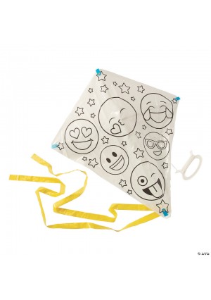 Color Your Own Emoji Kites with Tail 