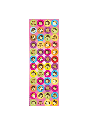 Girl Character Face Circle Dot Stickers