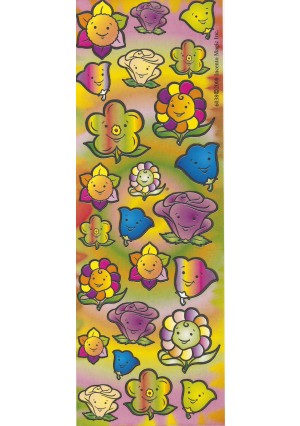 Happy Smiley Flower Die-cut Stickers 6/Sheets