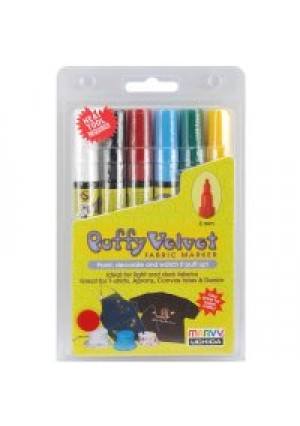 Puffy Velvet Markers-Primary