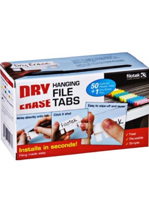 Dry Erase File Tab 50/PK Clear