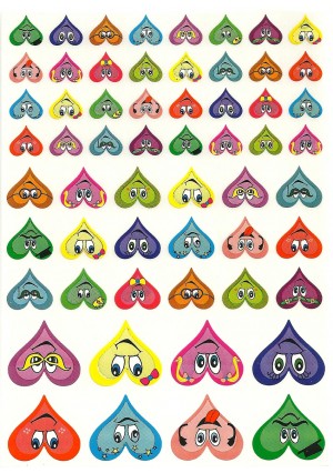Smiley Heart Stickers 