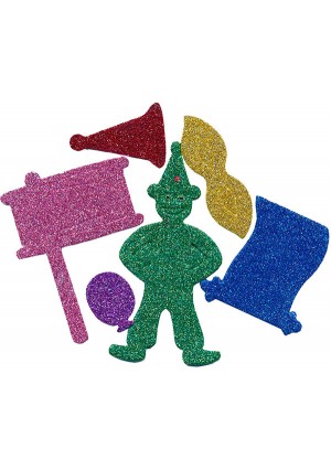 Glitter Purim Foam Shapes