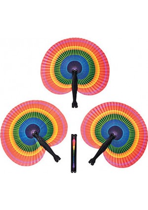 Rainbow Folding Fans