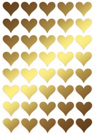Gold Heart Stickers
