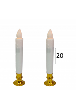 Pair of Gold LED Candlesticks – Battery-Operated Shabbat Candle Lights for Home & Tabletop Display