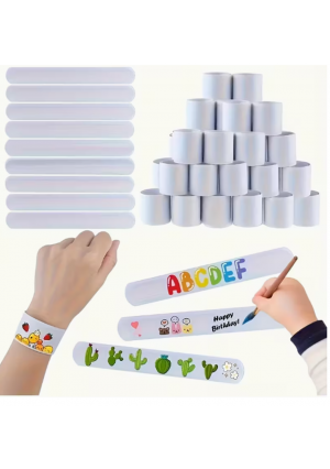 DIY White Slap Bracelets