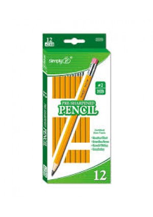 Sharpened Pencils, 12/Pk | Pre‑Sharpened #2 HB Wood Pencils for School & Office