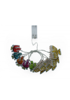 Chanukah Character Lights – 10 Character Bulbs (5 Dreidels & 5 Menorahs) – Approx. 1.85m