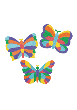 DIY Mosaic Butterfly Sand Art Kit for Kids – 6" x 4" Craft Boards, 12 Pack Classroom Craft Activity