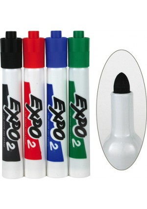 Expo Low Odor/Dry Erase Markers – Bullet Tip, 4/pk
