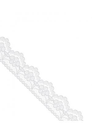 Lace Ribbon .85" 10YD White – Decorative Trim for Sewing and Crafts