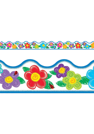 Borders-Crayon Flowers
