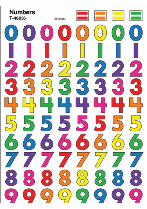 Numbers Super Shapes Stickers – 800 Count Number Stickers (8 Sheets) for Classroom Learning, Math Activities & Crafts