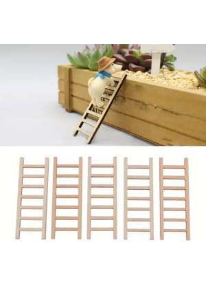 DIY Mini Wooden Ladder Miniature Crafts 10/pc