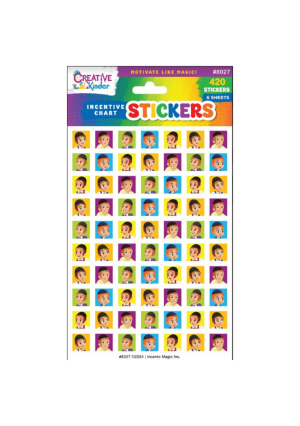 Boy Square Stickers, 6 Sheets, 420 pack.