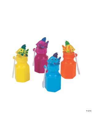 Tropical Fish Bubbles, 12/Pk - Themed Bubbles for Kids’ Party Favors & Summer Fun