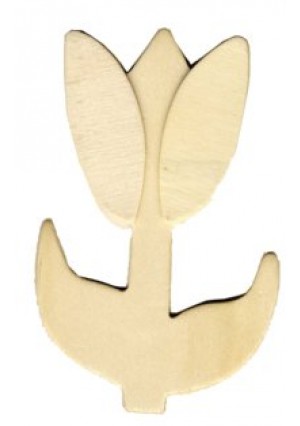 Wood 3-D Shapes-Tulip